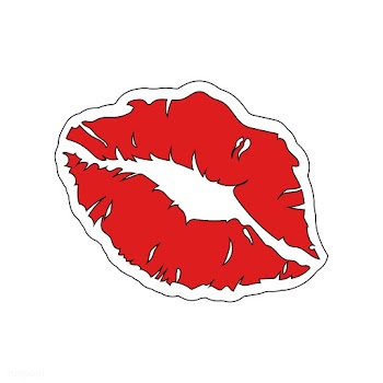 Red lipstick print sticker vector | Free stock vector - 487549