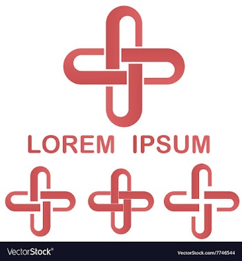 Red loop logo symbol design set vector image