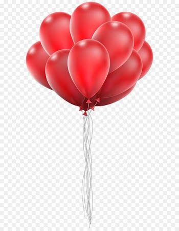 Red Love Balloon Heart - Balloon Bunch PNG Clip Art Image 