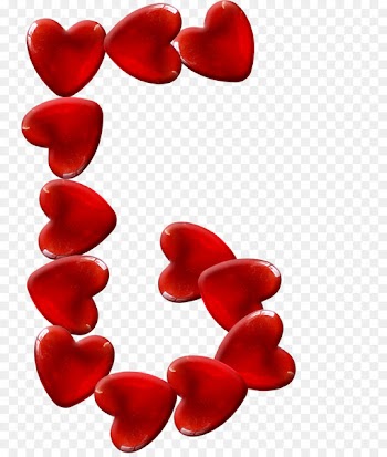 Red Love Heart Yellow Alphabet - heart 