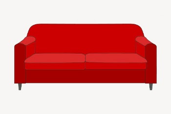 Red loveseat sofa, furniture illustration. | Free Photo - rawpixel