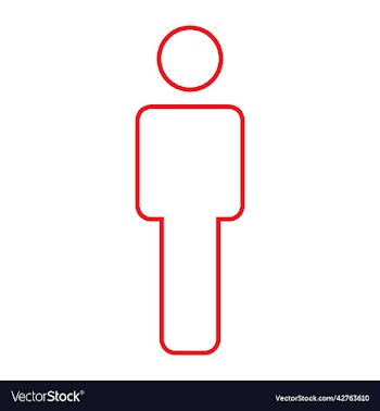 red man line art icon
