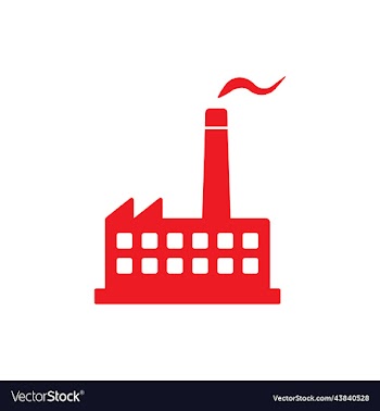 red manufacturing factory icon