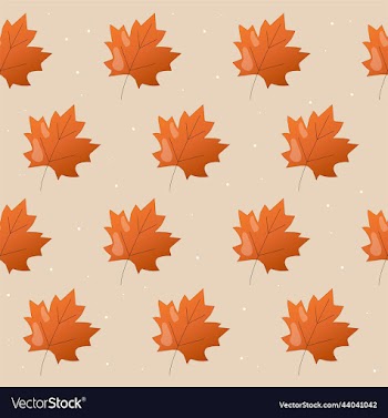 red maple leaf seamless on orange