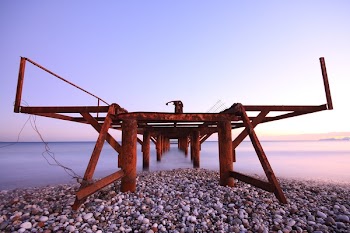 Red Metal Bridge Pathway Photo O