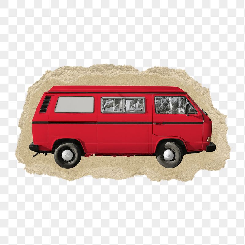 Red minivan png sticker, ripped | Free PNG - rawpixel