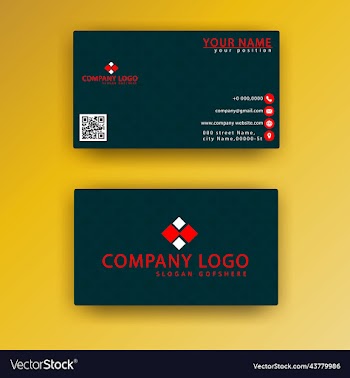 red modern abstract clean and simple business card