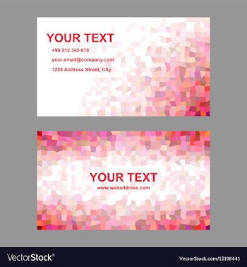 Red mosaic business card template design vector image