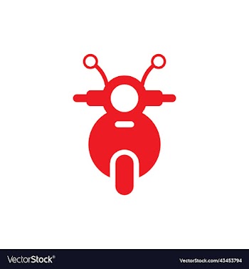 red motorcycle front view icon