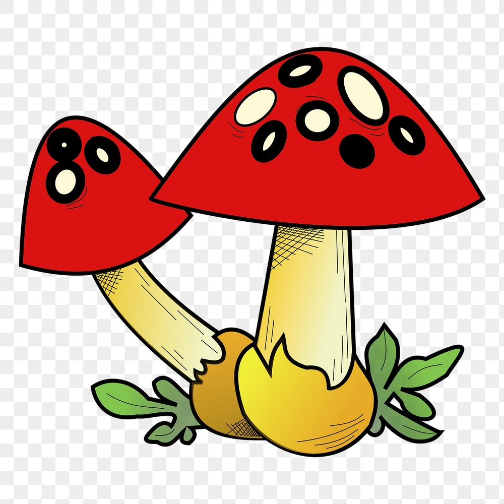 Red mushrooms png sticker illustration, | Free PNG - rawpixel