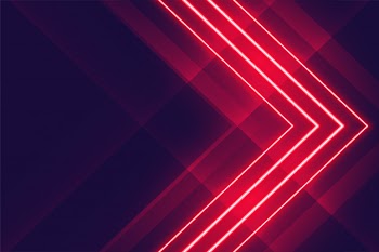 Red neon glowing lights arrow style background Free Vector