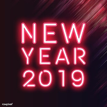 Red new year 2019 neon sign vector | Free stock vector - 535263