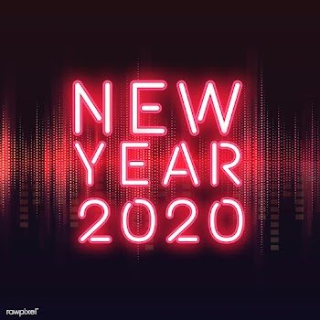 Red new year 2020 neon sign vector | Free stock vector - 535199