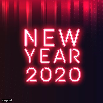 Red new year 2020 neon sign vector | Free stock vector - 535204