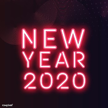 Red new year 2020 neon sign vector | Free stock vector - 535222