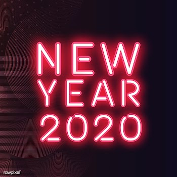 Red new year 2020 neon sign vector | Free stock vector - 535247