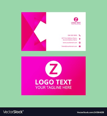 Red nice business card vector image