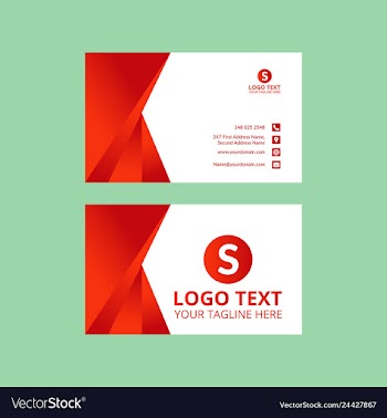 Red nice business card vector image