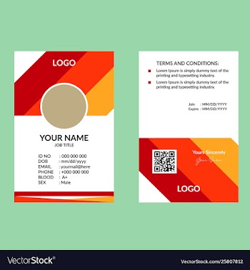 Red nice id card vector image