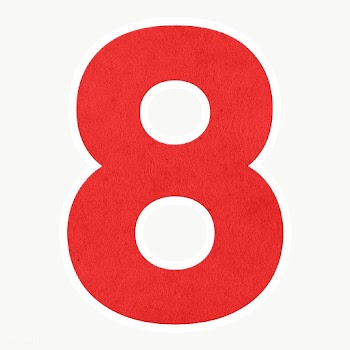 Red number eight sticker  design element | Free  transparent png - 2340969