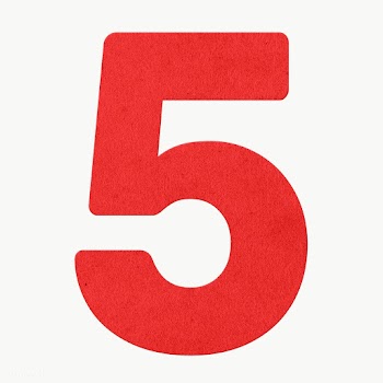 Red number five design element | Free  transparent png - 2340928