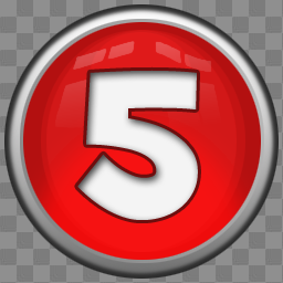 Red Number Five Icon, PNG ClipArt Image | IconBug.com