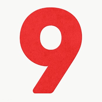 Red number nine  design element | Free  transparent png - 2341010