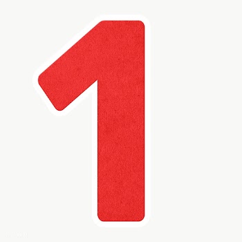 Red number one sticker design element | Free  transparent png - 2340985