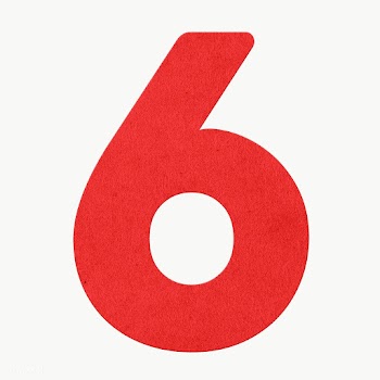 Red number six  design element | Free  transparent png - 2340929