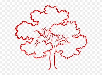 Red Oak Tree Silhouette Clip Art - Tree Drawing Black And White