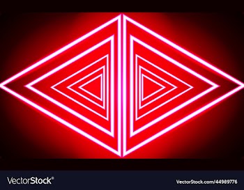 red opposite triangle abstract neon effect