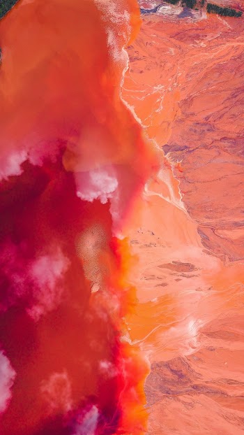 Red-orange Waves Wallpaper