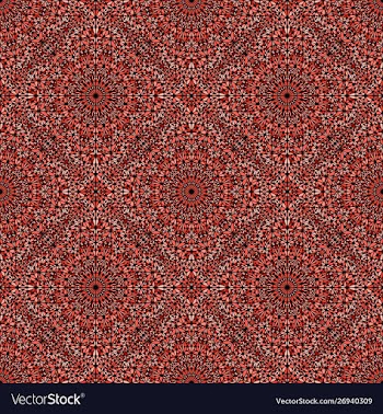Red oriental bohemian floral mandala pattern vector image
