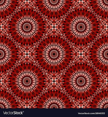 Red oriental bohemian floral mandala pattern vector image
