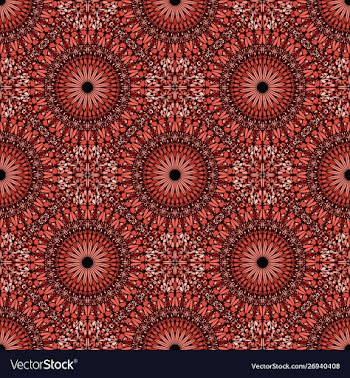 Red oriental bohemian floral mandala pattern vector image