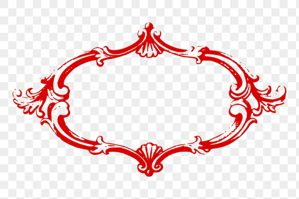 Red ornament png frame, vintage | Free PNG - rawpixel