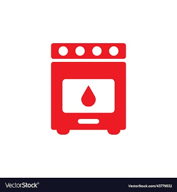 red oven solid icon
