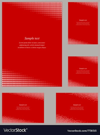 Red page corner design template set vector image