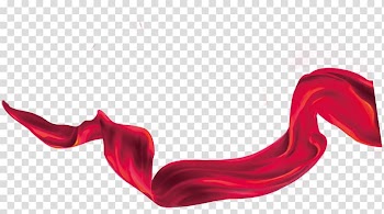 Red paint illustration, Red Ribbon, Big red satin transparent background PNG clipart