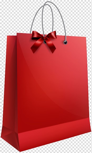 Red paper bag , Gift Bag , Red Gift Bag with Bow transparent background PNG clipart