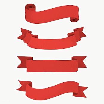 Red paper ribbon banner design element collection | Free  transparent png - 2345495