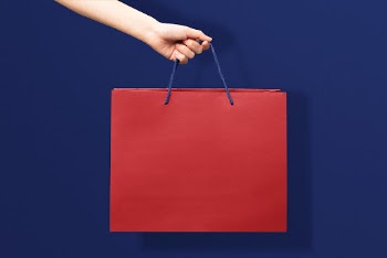 Red paper shopping bag, reusable | Free Photo - rawpixel