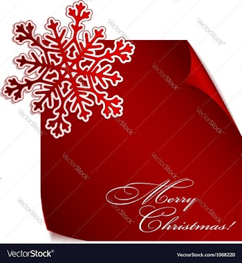 Red paper snowflake over red sticker vector image