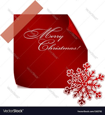 Red paper snowflake over red sticker vector image