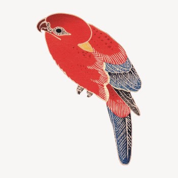 Red parrot collage element, Ito | Free PSD Illustration - rawpixel