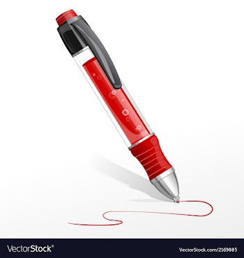  					Red pen vector image														