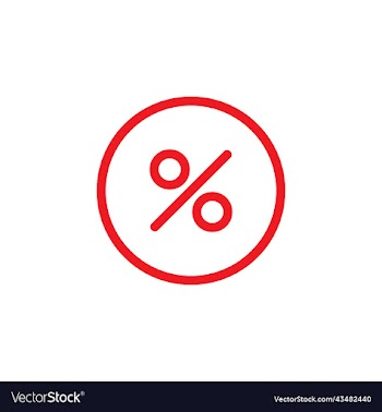 red percentage line icon