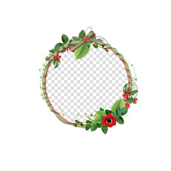 Red petaled flower illustration, Best borders Frames Flower, Creative floral border line drawing of plant flowers transparent background PNG clipart