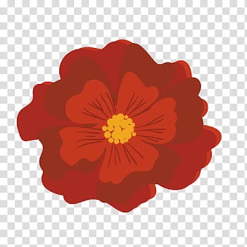 Red petaled flower illustration transparent background PNG clipart