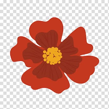 Red -petaled flower illustration transparent background PNG clipart
